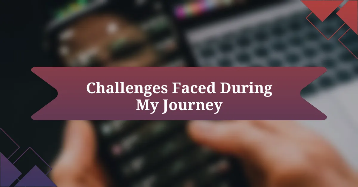 Challenges Faced During My Journey