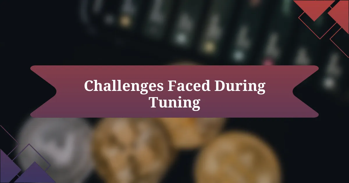 Challenges Faced During Tuning