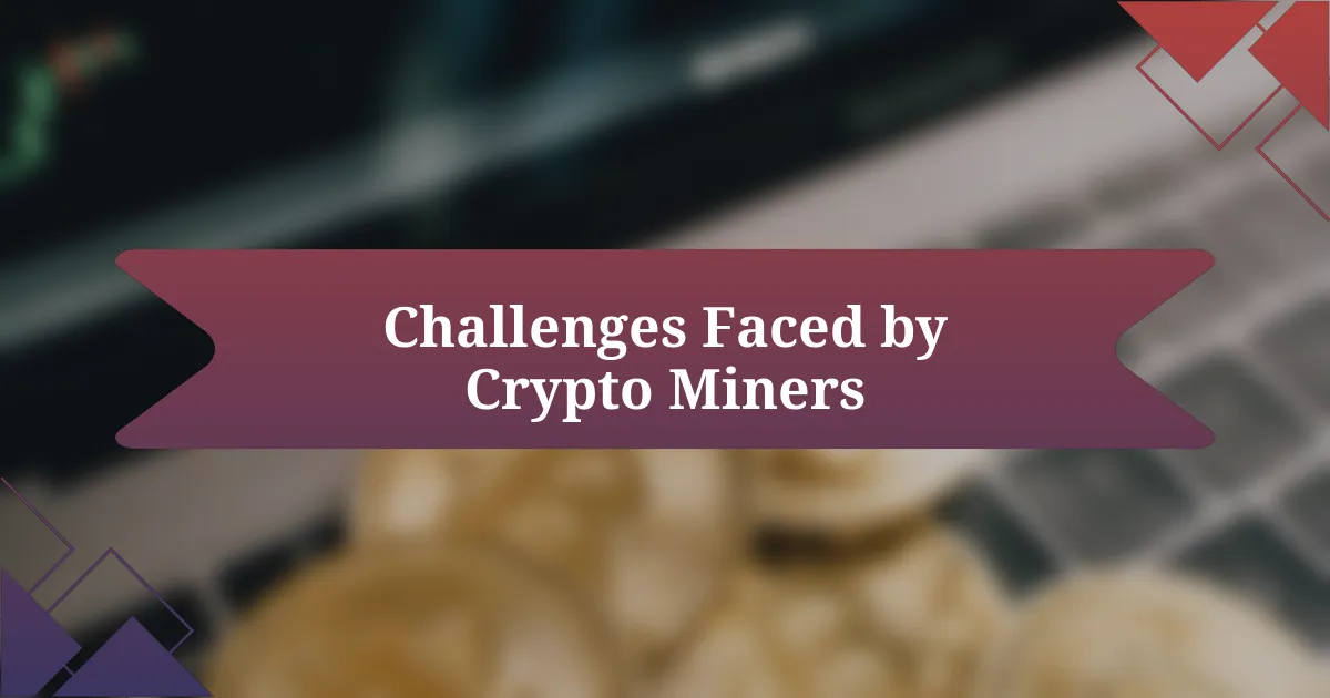 Challenges Faced by Crypto Miners