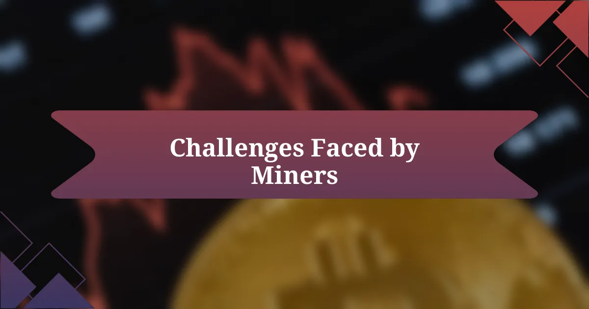 Challenges Faced by Miners