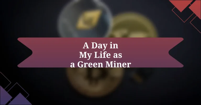 A Day in My Life as a Green Miner