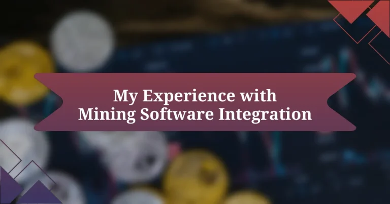 My Experience with Mining Software Integration