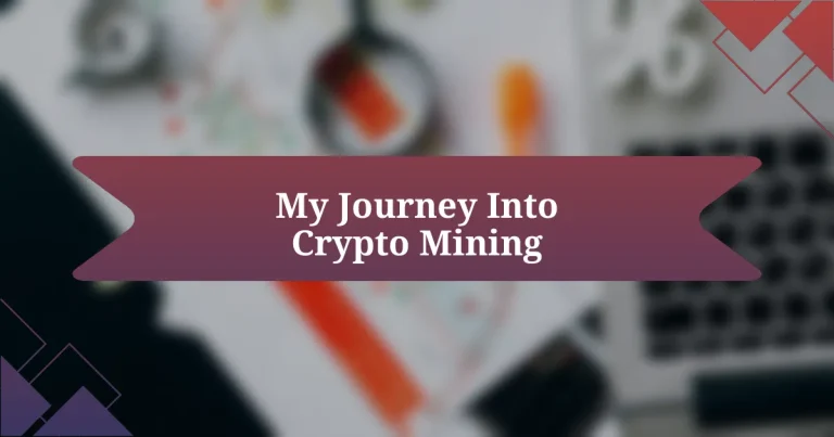 My Journey Into Crypto Mining